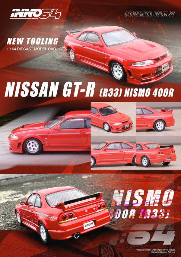 INNO64 1/64 NISSAN SKYLINE GT-R R33 NISMO 400R Super Clear Red II