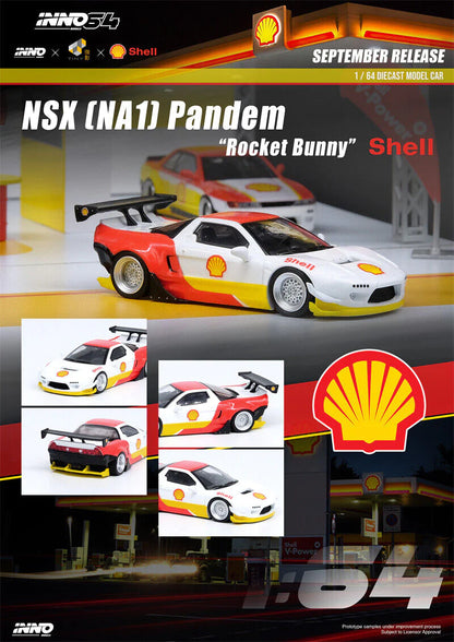 INNO64 1/64 SHELL KIOSK DIORAMA SET WITH CARS
