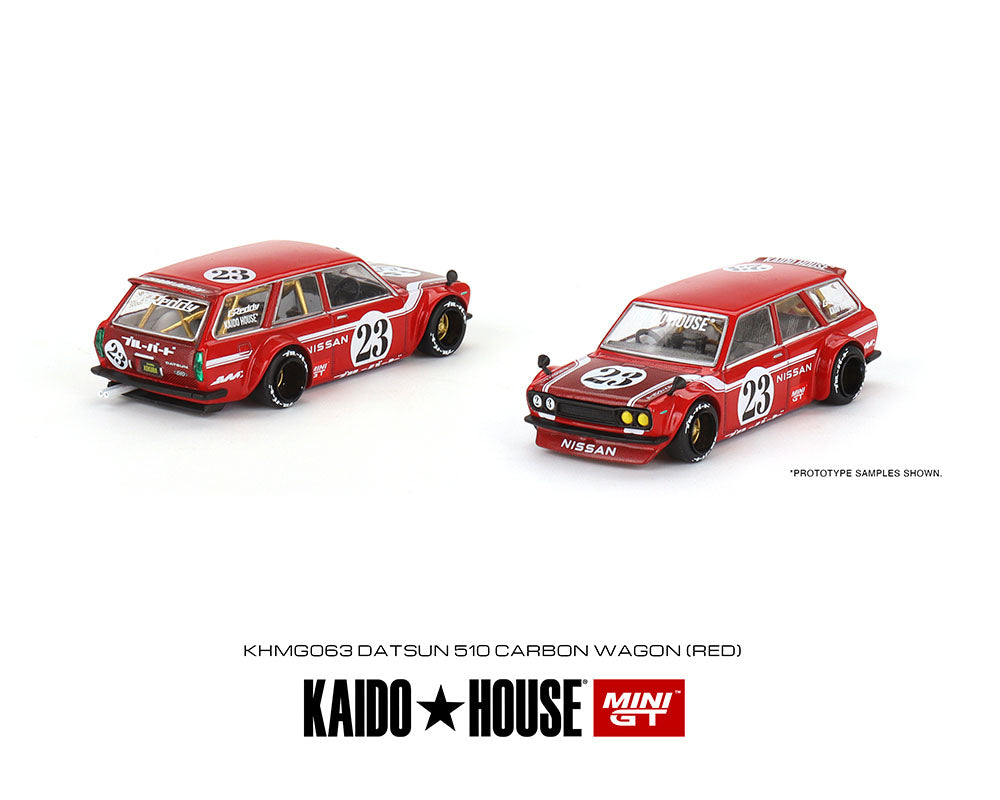 KAIDO HOUSE 1/64 Datsun KAIDO 510 Wagon CARBON FIBER V2 – Red – Limited Edition