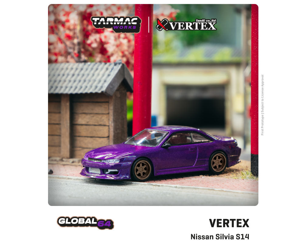 Tarmac Works 1/64 VERTEX Nissan Silvia S14 Purple