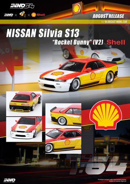INNO64 1/64 SHELL KIOSK DIORAMA SET WITH CARS