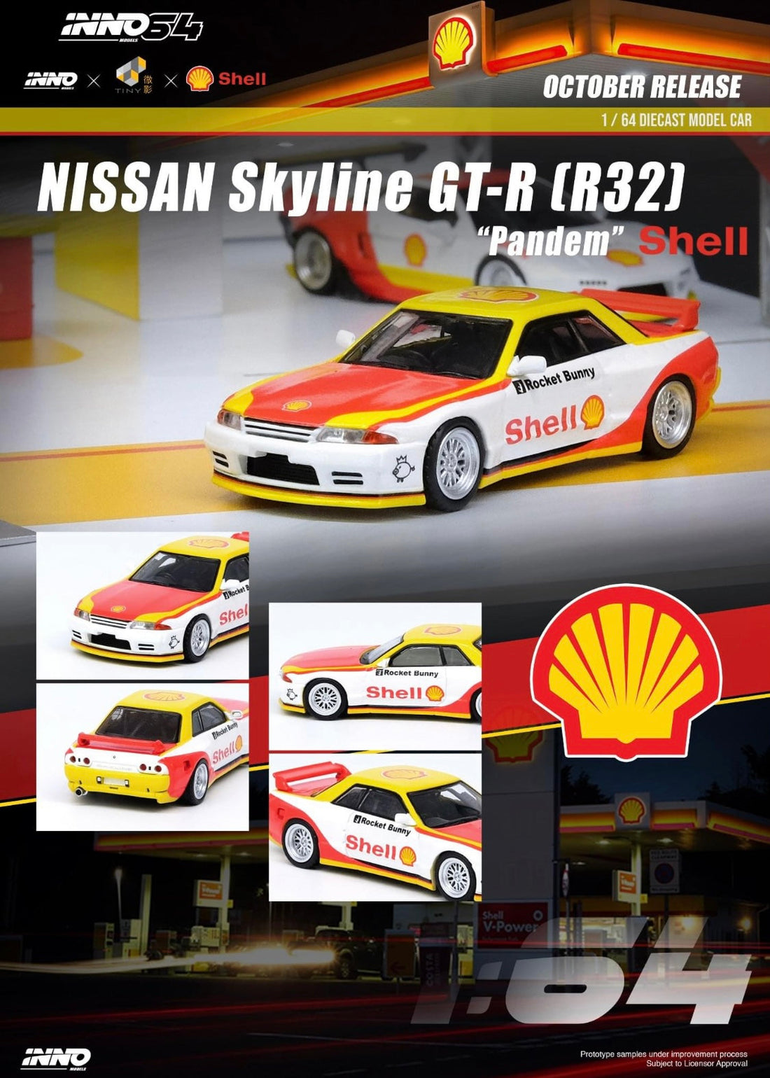 INNO64 1/64 Nissan Skyline GT-T R32 ROCKET BUNNY SHELL