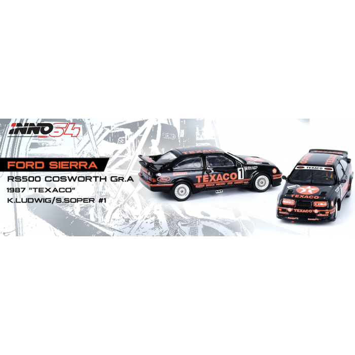 INNO64 1/64 FORD SIERRA RS500 COSWORTH &quot;TEXACO&quot; K. LUDWIG/S.SOPER